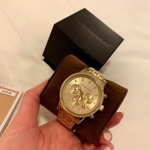 Michael Kors Women’s Gold Tone Crystal Watch